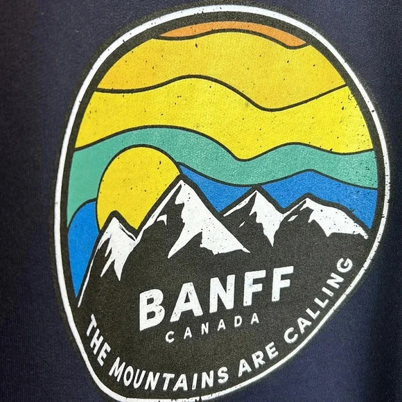 Banff Crew Neck Hoodie Sweater Canada Outdoors Small Walk Hike Yoga Cozy Warm - Picture 5 of 6